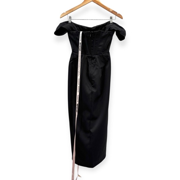 NWT House of CB Loretta Off the Shoulder Satin Corset‎ Dress Black - Size Small - Picture 11 of 15